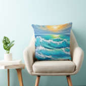 海の抱擁: Wave Art クッション (椅子)