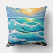海の抱擁: Wave Art クッション (裏面)