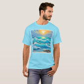 海の抱擁： Wave Art Tシャツ (正面フル)