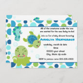 海の招待の下の海の生き物 招待状 (正面/裏面)