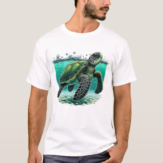🌊 海の探検家 ウミガメ 🐢 Tシャツ (正面)