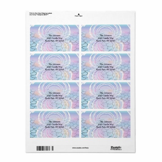 海の新しい住所はかりで測の下で ラベル (フルシート)