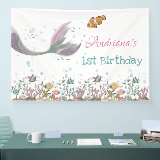 海の旗の下の人魚 横断幕 (トレードショー)