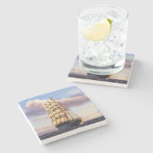 海の旗の船の設定の帆 ストーンコースター (横)