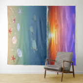 海の日の出とウミガメ タペストリー (インサイチュ(横))