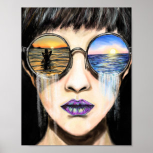 海の日の出と日の入りの感情のポスター – 絵画s ポスター