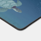 海の日の出と泳ぐウミガメ デスクマット (コーナー)