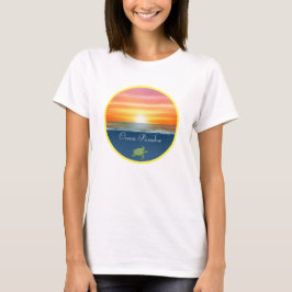 海の日の出と海亀 Tシャツ