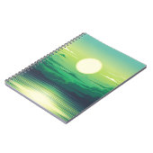 海の日の出のイラストレーションアパレル,アート,ボーティ ノートブック (左側)