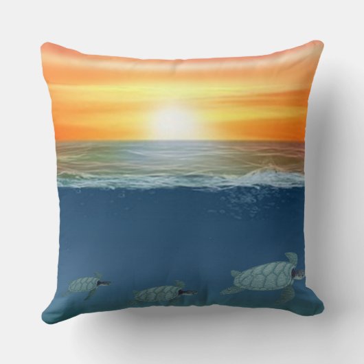 海の日の出 クッション (裏面)