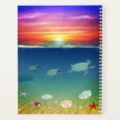 海の日の出、スイミングカメとシェル プランナー手帳 (裏面)