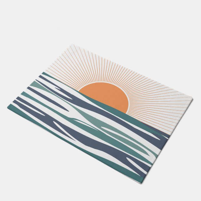 海の日の出 ドアマット (アングル)