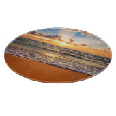 海の日の出、深いの青い地平線。 カッティングボード (角)