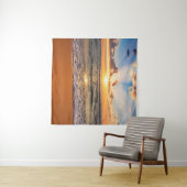 海の日の出、深いの青い地平線。 タペストリー (インサイチュ(横))