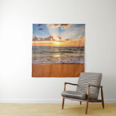 海の日の出、深いの青い地平線。 タペストリー (インサイチュ)