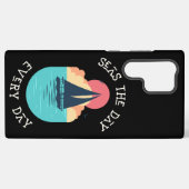 海の日の毎日ブラックサムスン電話ケース SAMSUNG GALAXYケース (裏面横)