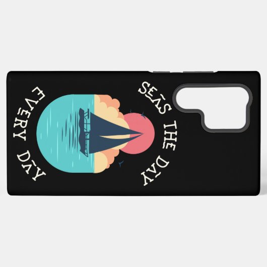 海の日の毎日ブラックサムスン電話ケース SAMSUNG GALAXYケース (裏面横)