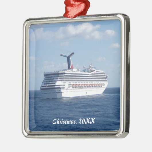海の日付がついた写真の船 メタルオーナメント (左)
