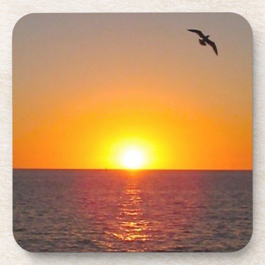 海の日没のコースターセット コースター (正面)