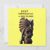 海の日没のハワイのルアウ(ハワイ式宴会) Tiki 招待状 (裏面)