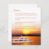 海の日没のヨット4.25x5.5の平らな結婚式はNを詳しく述べます エンクロージャーカード (正面/裏面)