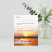 海の日没のヨット4.25x5.5の平らな結婚式はNを詳しく述べます エンクロージャーカード (スタンド正面)