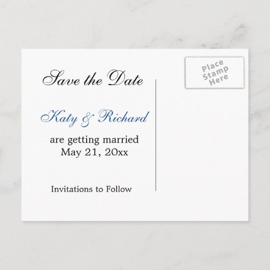 海の日没ビーチ日付はがきを保存する 案内ポストカード (裏面)