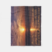 海の日没 フリースブランケット (正面)