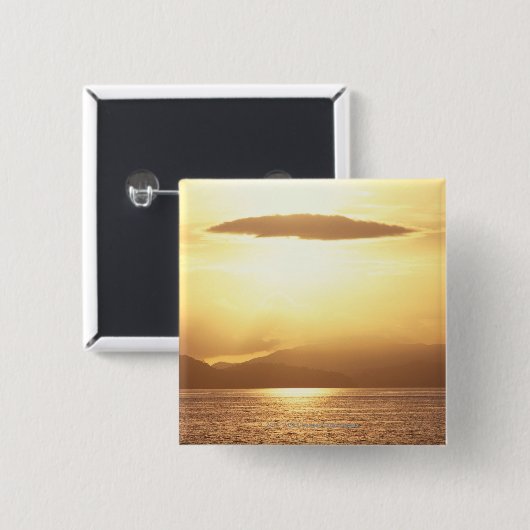 海の日没 缶バッジ (正面&裏面)