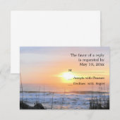 海の日没RSVPカード 出欠カード (正面/裏面)