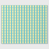 海の星と大胆なストライプのサマー誕生日シームレス ラッピングペーパー (フラット)