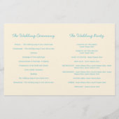 海の星と渦巻き青いクリームの結婚式プログラム (裏面)