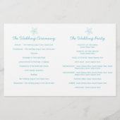 海の星と渦巻き青い白い結婚式のプログラム (裏面)