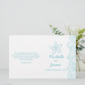 海の星と渦巻き青い白い結婚式のプログラム (スタンド正面)