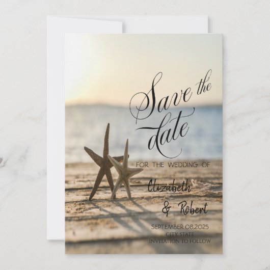 海の星の砂浜 保存日付のお知らせ セーブザデート (正面)