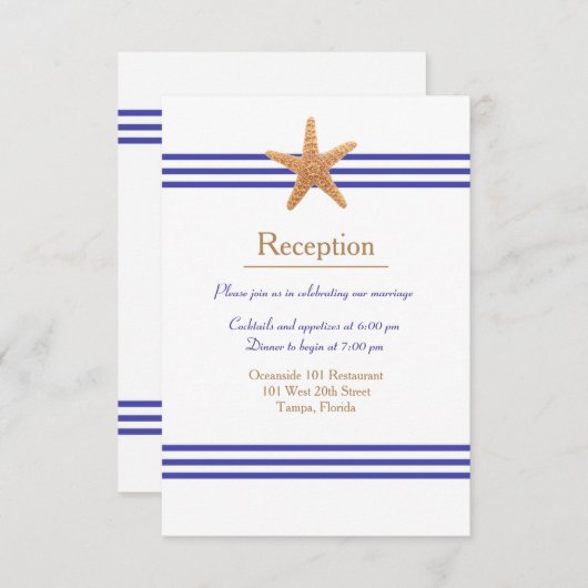 海の星の結婚式招待状 招待状 (正面/裏面)