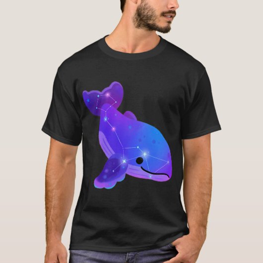 海の星座 - クジラ(ザトウクジラ) Tシャツ (正面)