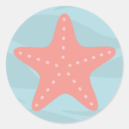海の星魚のシールの下 ラウンドシール