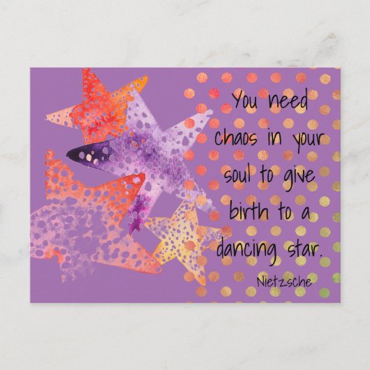 海の星、星の魚とドット – 海辺 ポストカード (正面)