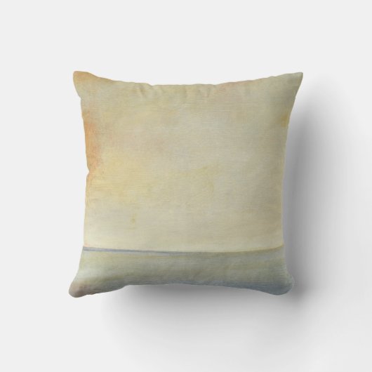 海の景色と穏やかなオレンジの夕日 クッション (裏面)