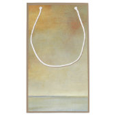 海の景色と穏やかなオレンジの夕日 スモールペーパーバッグ (裏面)