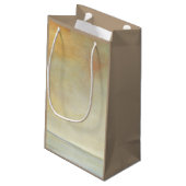 海の景色と穏やかなオレンジの夕日 スモールペーパーバッグ (裏面アングル)