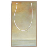 海の景色と穏やかなオレンジの夕日 スモールペーパーバッグ (正面)