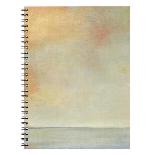 海の景色と穏やかなオレンジの夕日 ノートブック (正面)