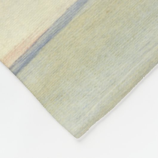 海の景色と穏やかなオレンジの夕日 フリースブランケット (角)