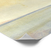 海の景色と穏やかなオレンジの夕日 ポスター (角)