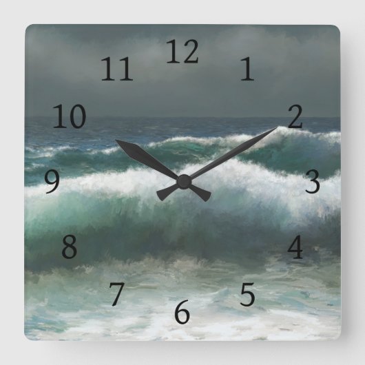 海の景色276 スクエア壁時計 (正面)