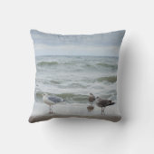 海の景色：波とカモメ クッション (裏面)