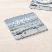 海の景色：波とカモメ ペーパーコースター (アングル)