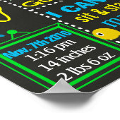 海の最初の誕生日の黒板の看板の下 ポスター (角)